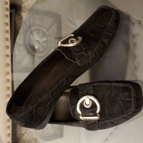 Stuart Weitzman Shoes - Stuart Weitzman Suede Croc Embossed Shoes